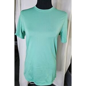 Patagonia Shirt Womens Small Green Aqua Short Sleeve Outdoors Hiking Athleisure